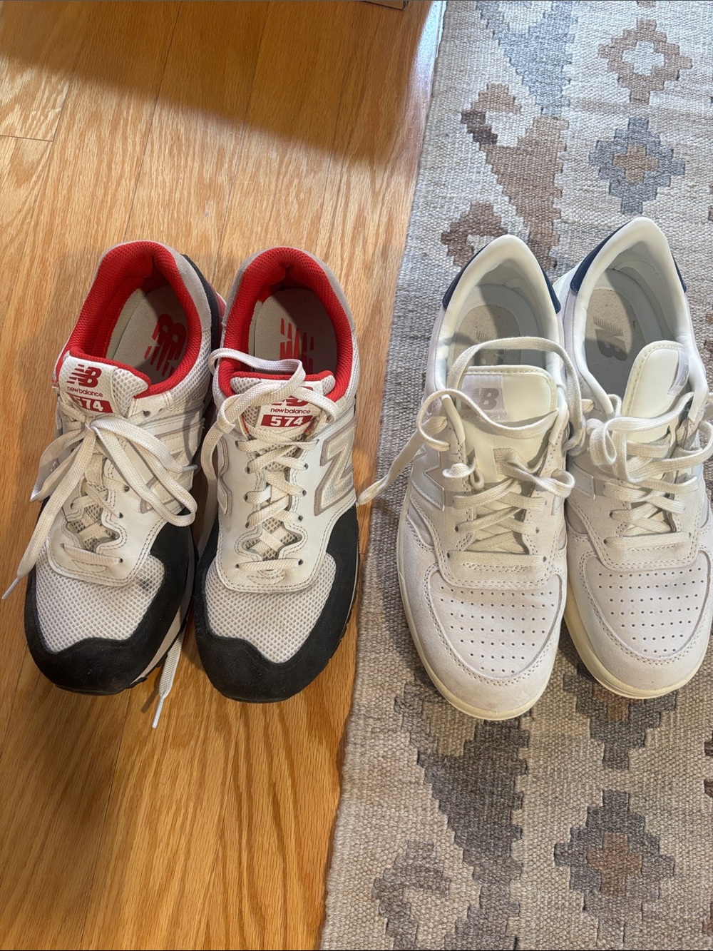 New Balance Men’s White, Black & Red Sneakers - and White Trainers